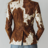 Agathe | Vintage Blazer s Printom Krava Ekološki Osviješten