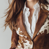 Agathe | Vintage Blazer s Printom Krava Ekološki Osviješten