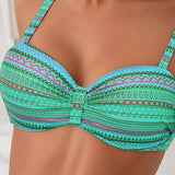 Zafra | Bikini Bandeau s Etnickim Uzorkom u Toplim Tonovima