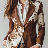 Agathe | Vintage Blazer s Printom Krava Ekološki Osviješten