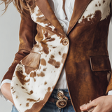 Agathe | Vintage Blazer s Printom Krava Ekološki Osviješten