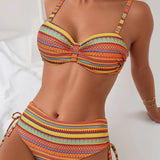 Zafra | Bikini Bandeau s Etnickim Uzorkom u Toplim Tonovima
