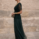 Isabel - Elegantna duga svečana haljina sa V-izrezom