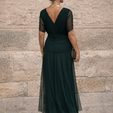 Isabel - Elegantna duga svečana haljina sa V-izrezom