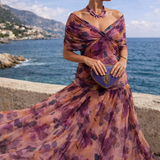 Isabel - Elegantna duga svečana haljina sa V-izrezom