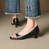 Celin | Peep Toe Cipele od Prave Kože