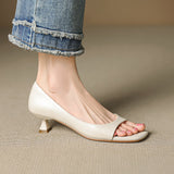 Celin | Peep Toe Cipele od Prave Kože