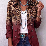 Livia | Blazer s leopard uzorkom u degradé tonu s volanima